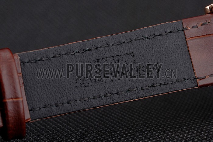 IWC Portofino Day And Night Silver Dial Rose Gold Case Brown Leather Strap