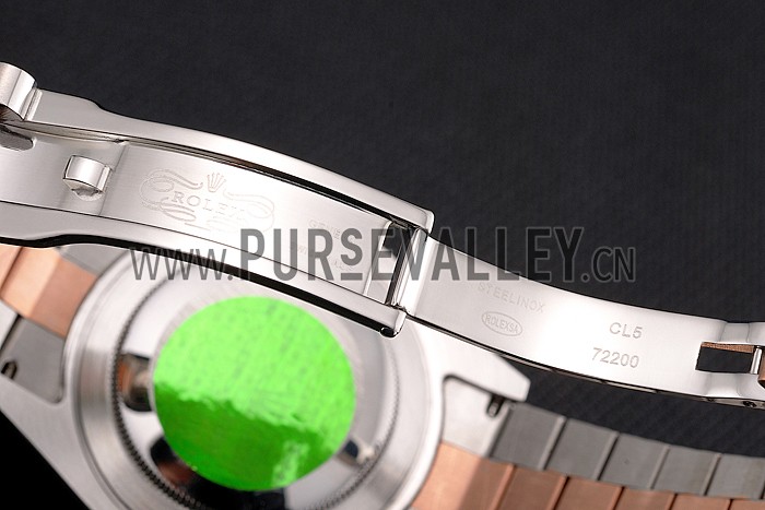 Swiss Rolex Datejust White Dial Rose Gold Bezel Stainless Steel Case Two Tone Bracelet