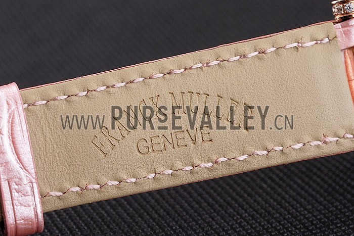 Franck Muller Double Mistery Ronde White Dial Rose Gold Case Light Pink Leather Strap