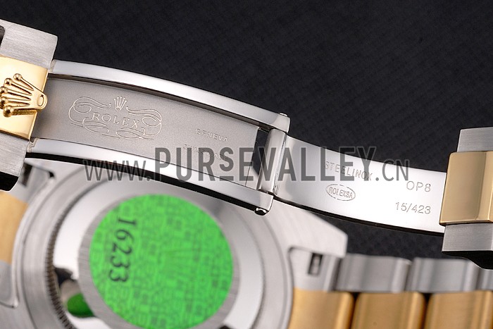 Swiss Rolex Submariner Black Dial And Bezel Two Tone Steel Gold Bracelet