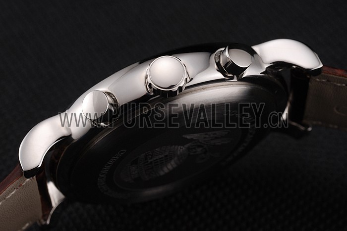 Omega Seamaster Vintage Chronograph White Dial Stainless Steel Case Brown Leather Strap