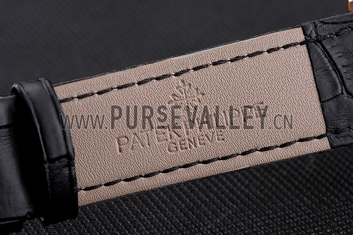 Patek Philippe Calatrava Date White Dial Rose Gold Case Black Leather Strap