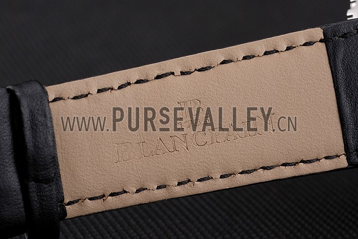 Swiss Blancpain Air Command Monaco YS Black Dial Stainless Steel Case Black Leather Strap