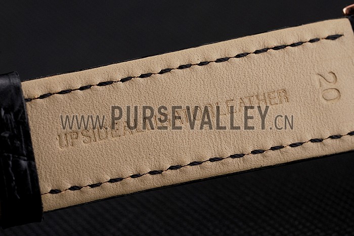 Swiss Longines Grande Classique White Dial Roman Numerals Rose Gold Case Black Leather Strap