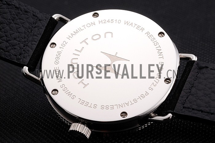 Hamilton Navy Pioneer Small Second White Dial Stainless Steel Case Black Leather Strap