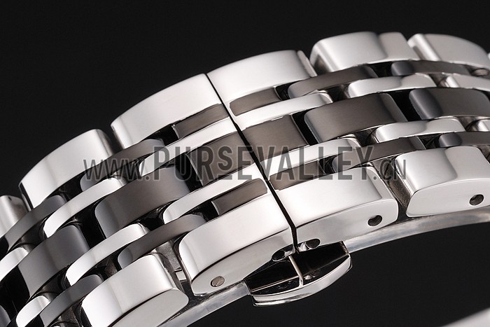 Omega De Ville Moonphase Tourbillon Black Dial Stainless Steel Case Two Tone Black Steel Bracelet