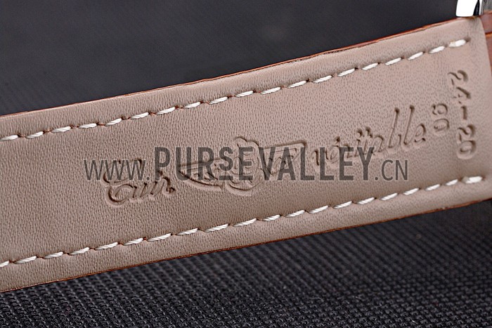 Breitling Navitimer World White Dial Brown Leather Bracelet 622514