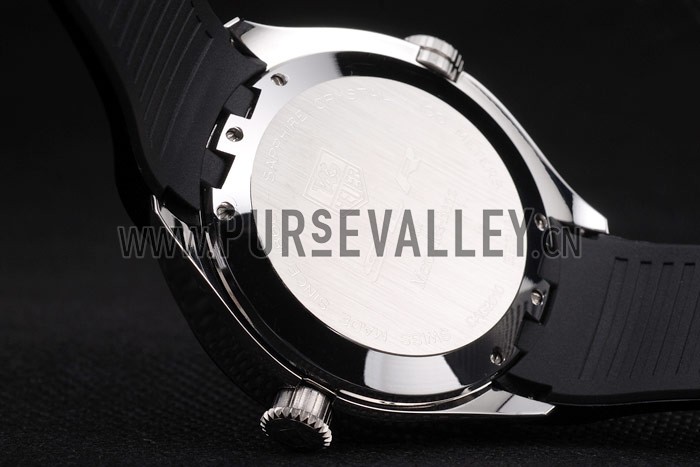 Tag Heuer Swiss SLR Tachymeter Bezel Black Rubber Strap White Dial