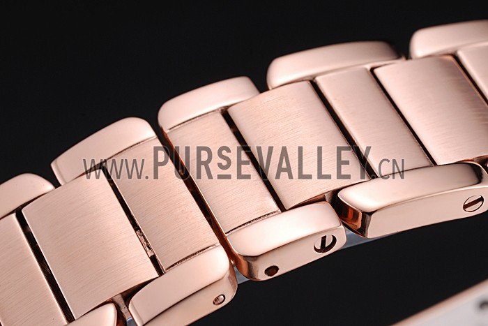 Cartier Tank Anglaise 30mm White Dial Rose Gold Case And Bracelet