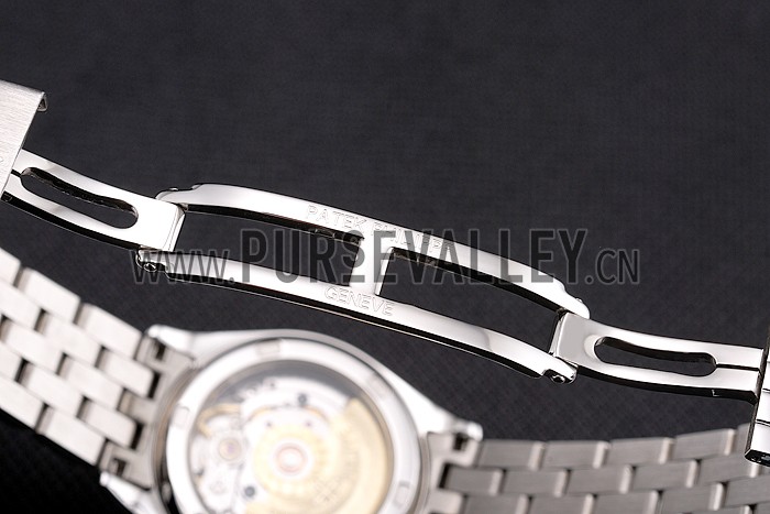 Swiss Patek Philippe Calatrava White Dial Diamond Bezel Stainless Steel Case And Bracelet