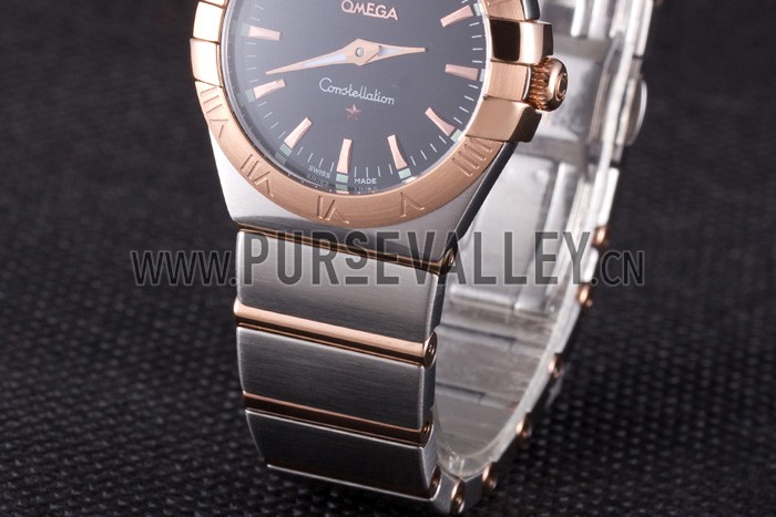 Omega Constellation Rose Gold Bezel Two Tone Band som100 621480