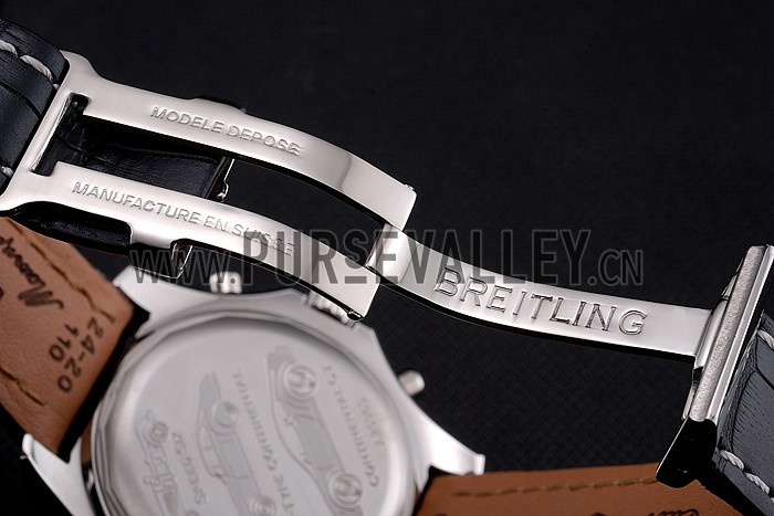 Swiss Breitling Bentley Black Croco Leather Bracelet Black Dial 80286