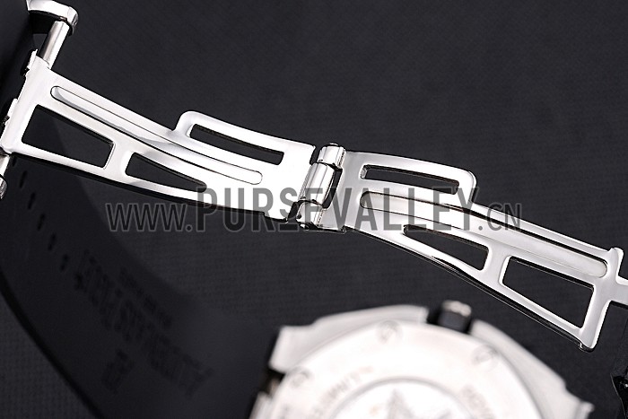 Swiss Audemars Piguet Royal Oak Chronometer Black Dial Diamond Bezel Stainless Steel Case Black Rubber Strap 622867
