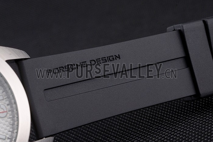 Porsche Design Indicator White Dial Steel Case Black Rubber Strap