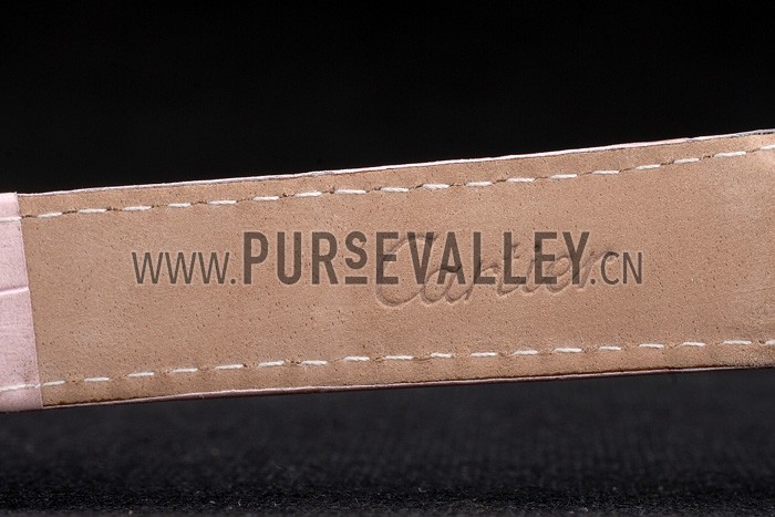 Cartier Ballon Bleu 38mm White Dial Stainless Steel Case Pink Leather Bracelet