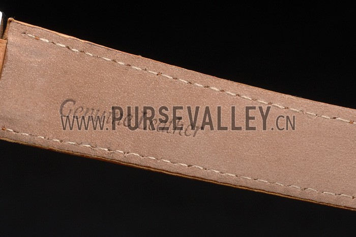 Cartier Ballon Bleu 42mm White Dial Stainless Steel Case Light Brown Leather Bracelet