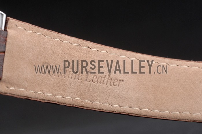 Cartier Ballon Bleu 38mm White Dial Stainless Steel Case Brown Leather Bracelet