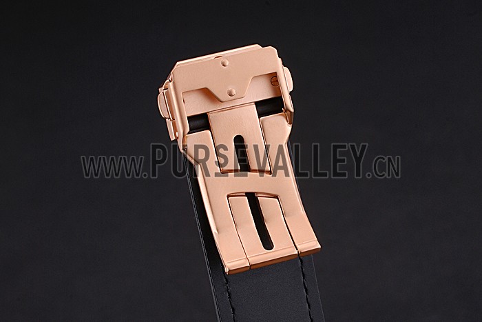 Swiss Hublot Big Bang Limited Edition Formula 1 India Black Dial Gold Case Black Leather Strap 62288