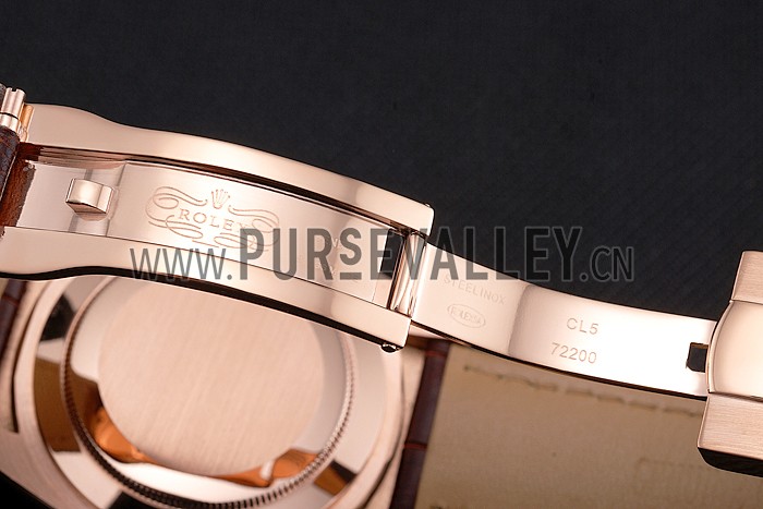 Rolex Sky Dweller Brown Dial Rose Gold Case Brown Leather Strap