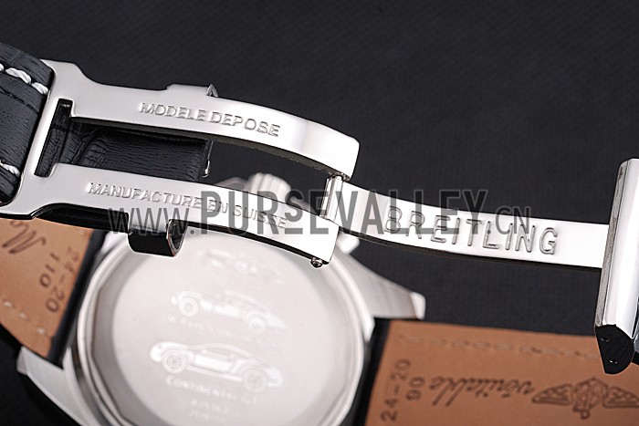 Breitling Bentley Mulliner Tourbillon Black Dial Stainless Steel Case Black Leather Strap 622728