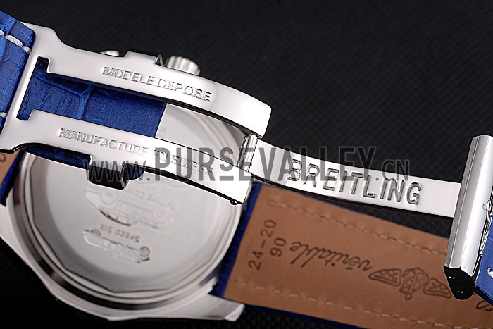 Breitling Bentley Mulliner Tourbillon Blue Dial Stainless Steel Case Blue Leather Strap 622726