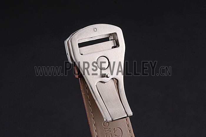 Omega DeVille White Dial Stainless Steel Case Brown Leather Strap 622830