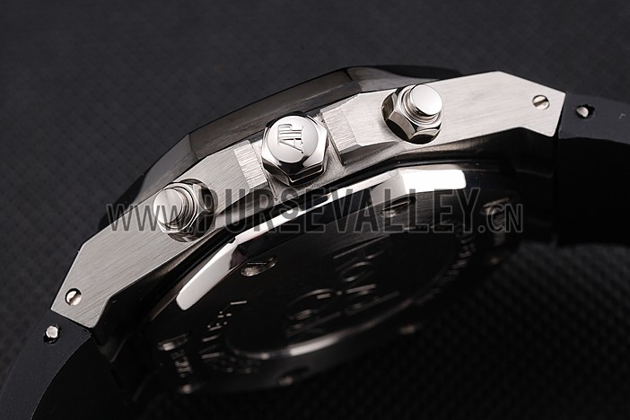 Swiss Audemars Piguet Royal Oak Chronograph White Dial Stainless Steel Case Black Rubber Strap 622865