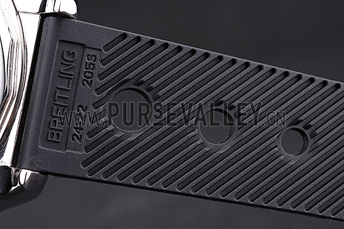 Breitling Chronomat White Dial Rose Gold Bezel And Subdials Stainless Steel Case Black Rubber Strap