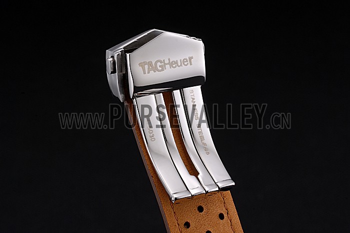 Tag Heuer Carrera SpaceX-7 White Dial Silver Stainless Steel Case Brown Suede Strap