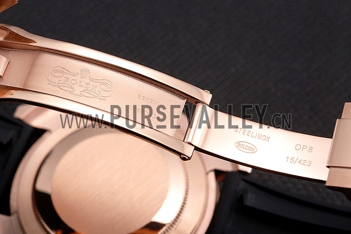 Rolex Yacht Master Black Dial And Bezel Everose Dial Oysterflex Bracelet