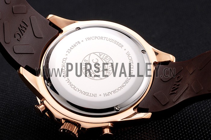 IWC Portugieser Yacht Club Brown Dial Rose Gold Case Brown Rubber Strap