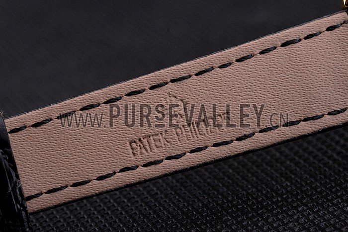 Patek Philippe Calatrava Gold Dial And Case Gold Case Black Leather Strap