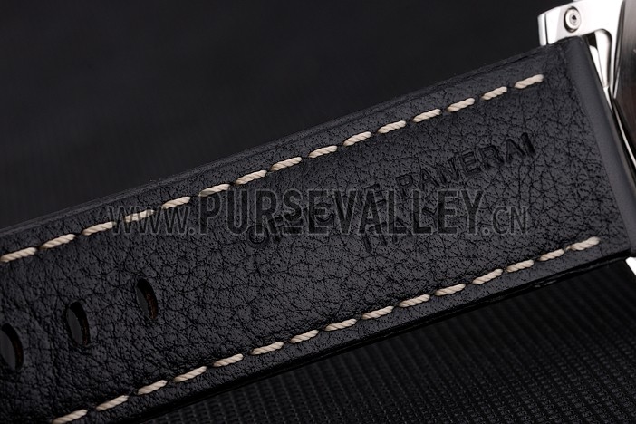 Swiss Panerai Luminor Marina 3 Days White Dial Stainless Steel Case Black Leather Strap