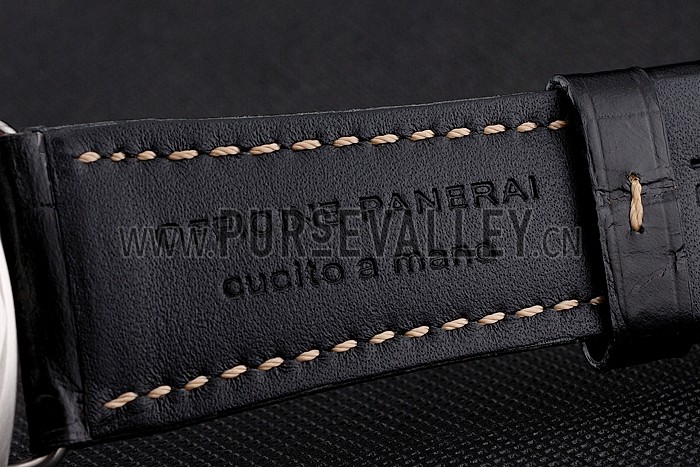 Panerai Radiomir Firenze 3 Days Acciaio PAM604 Black Dial Engraved Stainless Stell Case Black Leather Strap