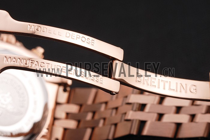 Breitling Chronomat Quartz Light Blue Dial Rose Gold Case And Bracelet