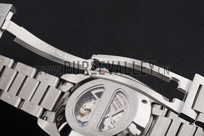 Tag Heuer Swiss Carrera Tachymeter Bezel Stainless Steel Black Dial