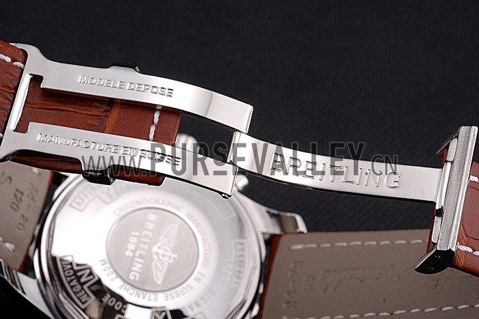 Breitling Navitimer Brown Leather Strap White Dial