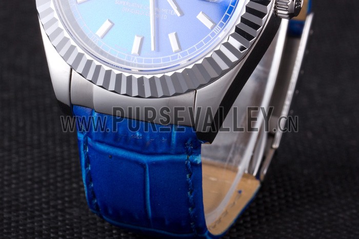 Rolex Day-Date Oyster Collection Blue Leather Band 621490