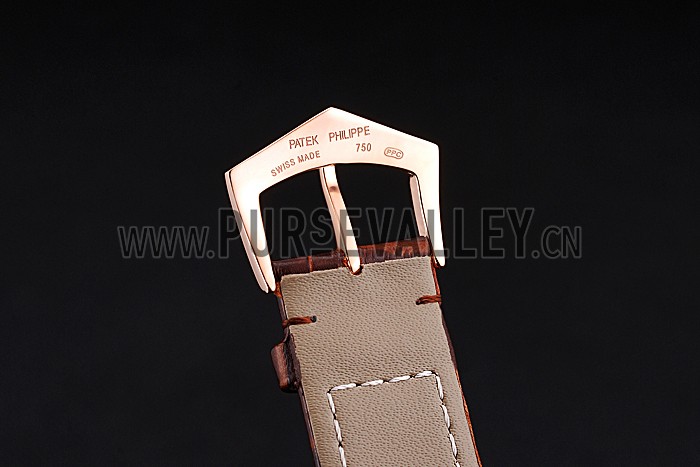 Patek Philippe Calatrava Rose Dial Rose Gold Case Brown Leather Strap 622836