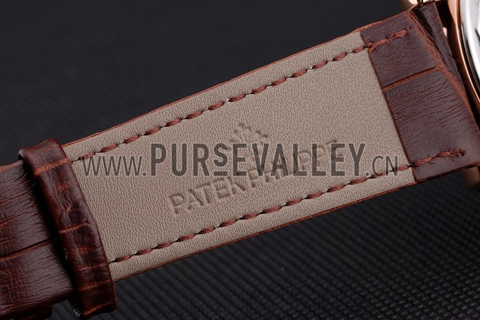 Patek Philippe Perpetual Calendar Tourbillon White Dial Rose Gold Case Brown Leather Strap