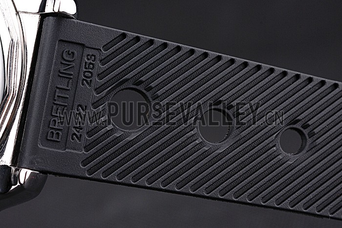 Breitling Chronomat Black Dial Rose Gold Bezel And Subdials Stainless Steel Case Black Rubber Strap