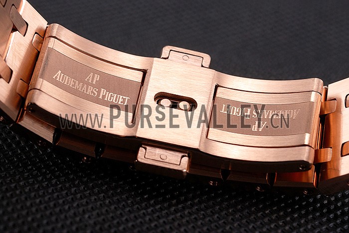 Swiss Audemars Piguet Royal Oak White Dial Rose Gold Case And Bracelet