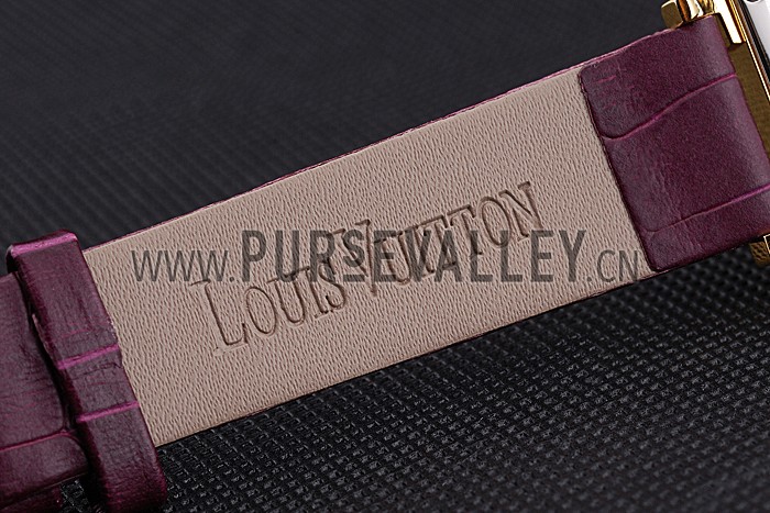Louis Vuitton Emprise Purple Dial Gold Case Purple Leather Strap 622787