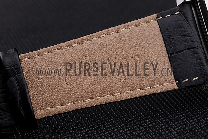 Cartier Tank White Dial Stainless Steel Case Black Leather Strap 622761