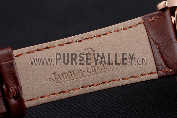 Jaeger LeCoultre Master Moonphase Tourbillon White Dial Rose Gold Case Brown Leather Strap