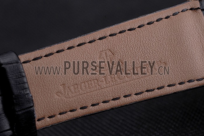 Jaeger LeCoultre Master Moonphase Tourbillon Black Dial Rose Gold Case Black Leather Strap