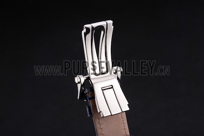 Patek Philippe Nautilus Blue Dial Stainless Steel Case Blue Leather Strap