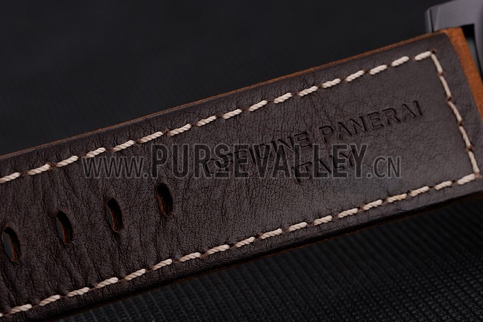 Swiss Panerai Luminor Marina 1950 3 Days Brown Dial Black Case Brown Leather Strap