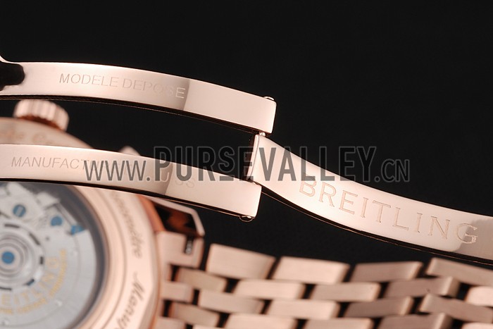 Swiss Breitling Navitimer Black Dial Rose Gold Case And Bracelet