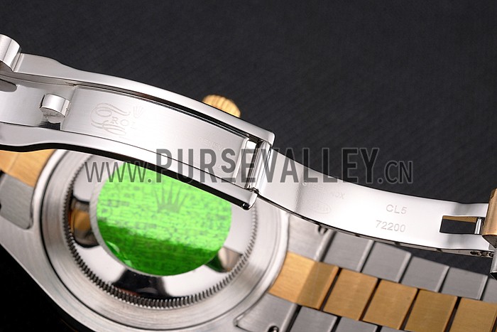 Swiss Rolex Datejust White Dial Gold Bezel Stainless Steel Case Two Tone Gold Bracelet